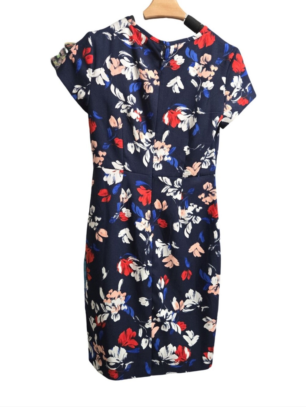 Banana Republic Navy Floral Sheath Mini Dress Floral Feminine Buisiness Cocktail - Picture 3 of 7